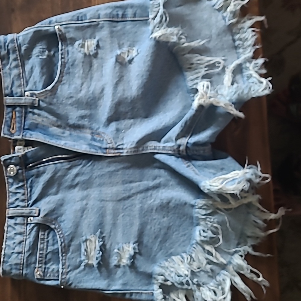 High waisted jean shorts